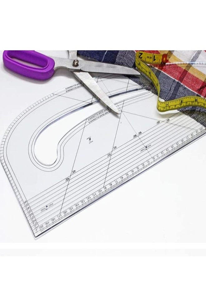 NTGS Pattern Master Fashion Design Multi Purpose Tailoring Sewing Tool Scale Pattern Curve Ruler Pack of 1 Transparent - Image 4